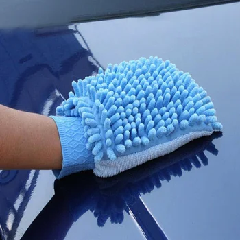 Перчатка для мытья автомобиля из ультратонкой микрофибры Мягкое чистящее полотенце Без царапин Для мытья автомобиля и уборки Перчатки разного цвета Изображение