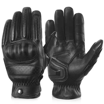 Перчатки для езды на мотоцикле, нескользящие летние дышащие мотоциклетные перчатки для гонок по бездорожью, защитные перчатки с твердым покрытием на весь палец Изображение