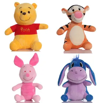 Плюшевые игрушки Disney Винни Пух, Микки Маус, Минни Тиггер, милые плюшевые куклы-животные, игрушки-фигурки, детские Рождественские игрушки Изображение