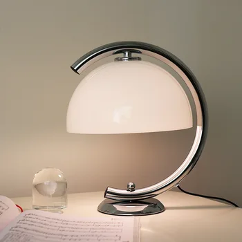 Производители оптом настольная лампа стеклянный гриб спальня общий рабочий стол модель комнаты простая светодиодная защита для глаз креативный декор Изображение