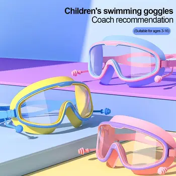Противотуманные, без протечек, прозрачные очки для плавания для детей от 3 до 15 лет, мальчиков и девочек, очки для плавания в бассейне, на пляже. Изображение