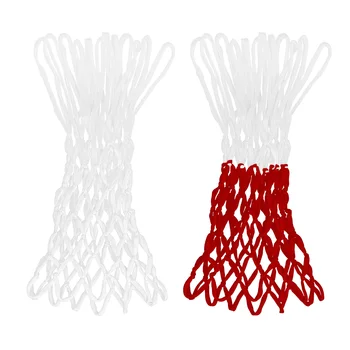 Профессиональная баскетбольная сетка в нейлоновой оплетке LIOOBO обычного размера, сменная баскетбольная сетка, всепогодная, сверхпрочная, толстая сетка 12 Изображение