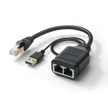 Разветвитель локальной сети Ethernet RJ45 2в1 Сетевой кабель для разветвителя интерфейса Онлайн Одновременно Удлинитель Кабель-адаптер Бесплатная доставка Изображение