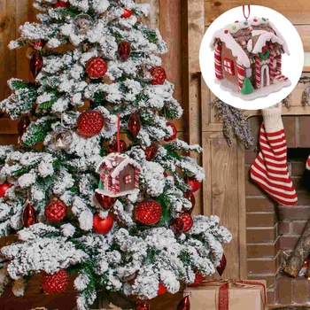 Рождественская елка, Подвеска, Рождественские Подвесные креативные подвески, Бирка, Декоративное украшение для дома из смолы Изображение