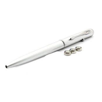 Ручка с невидимыми чернилами G5AA со светодиодной УФ-подсветкой, металлическая шариковая ручка, прочный зажим для ручки для детей Изображение