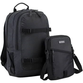 Рюкзак для путешествий унисекс со съемной сумкой через плечо, черный Изображение