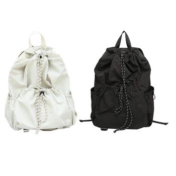 Рюкзак на шнурке, сумка через плечо для девочки, женский универсальный рюкзак для колледжа Изображение