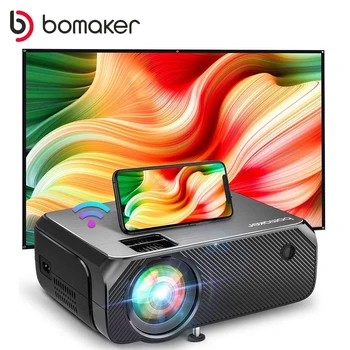 Светодиодный проектор BOMAKER Android 10,0 WIFI С поддержкой Full HD 1080P 300-дюймовый Проектор с Большим Экраном Для Домашнего кинотеатра Smart Video Beamer Изображение
