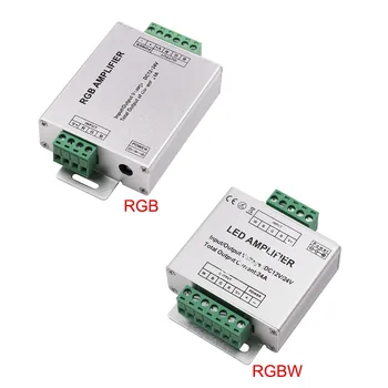 Светодиодный усилитель RGBW / RGB DC12 - 24V 24A 4-канальный Выходной сигнал RGBW / RGB светодиодные ленты Мощность ретранслятора Консольный контроллер Изображение