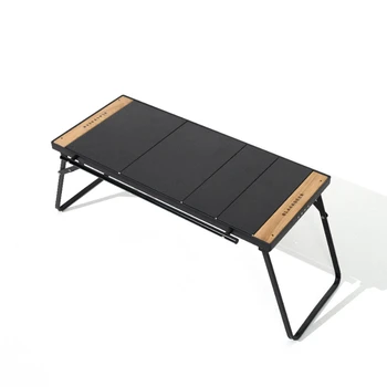 Складной алюминиевый стол IGT для кемпинга Многофункциональный Портативный Гриль Деревянный стол для пикника на открытом воздухе Барбекю Кемпинг Рыбалка Изображение