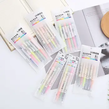 Студенческие стационарные японские ключевые точки, Маркеры для рисования, ручка для граффити, Набор фломастеров с двойной головкой, Флуоресцентная ручка Изображение