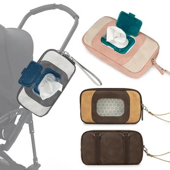 Сумка для детской коляски, переносная сумка для влажных салфеток, сумка для мамы и ребенка, сумка для мамы, подвесная сумка для влажных салфеток на крыле автомобиля, подвесная сумка для автомобильных сидений Изображение