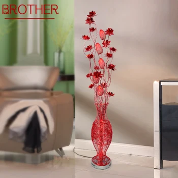Торшер BROTHER Nordic Flower в стиле модерн, красный диван для гостиной, спальня, отель, оригинальный декоративный светильник со светодиодной подсветкой Изображение
