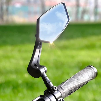 Увеличенное зеркальное сиденье, велосипедное зеркало заднего вида [можно поворачивать на 360 градусов], Модифицированное зеркало с большим полем зрения для мотоцикла Изображение