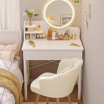 Угловой туалетный столик, современный органайзер в скандинавском стиле, столик для макияжа, тумбочки для косметики, мебель для спальни Tavolo Trucco LJ50DT Изображение