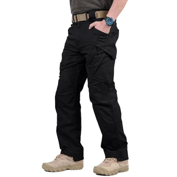 Уличные водонепроницаемые тактические брюки-карго, мужские износостойкие брюки для пеших прогулок, езды на велосипеде, рыбалки, дышащие повседневные брюки в стиле милитари Изображение