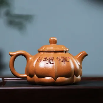 Фиолетовый глиняный горшок ручной работы, старую грязь легко заворачивать, высококачественный чайник, керамический чайник, Чайный набор кунг-фу в китайском стиле, чайный горшок Изображение