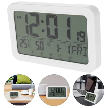 Часы температуры влажности Креативный будильник Цифровой Компактный домашний Многофункциональный электронный Изображение