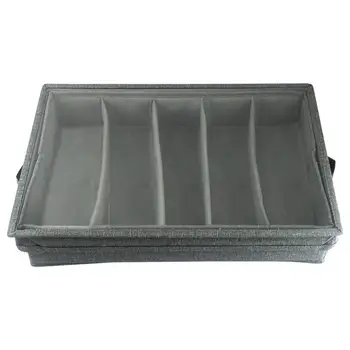 Ящик для хранения столового серебра Складной Держатель для хранения посуды с 4 перегородками Футляр-органайзер для посуды Контейнер для столового серебра Для Изображение